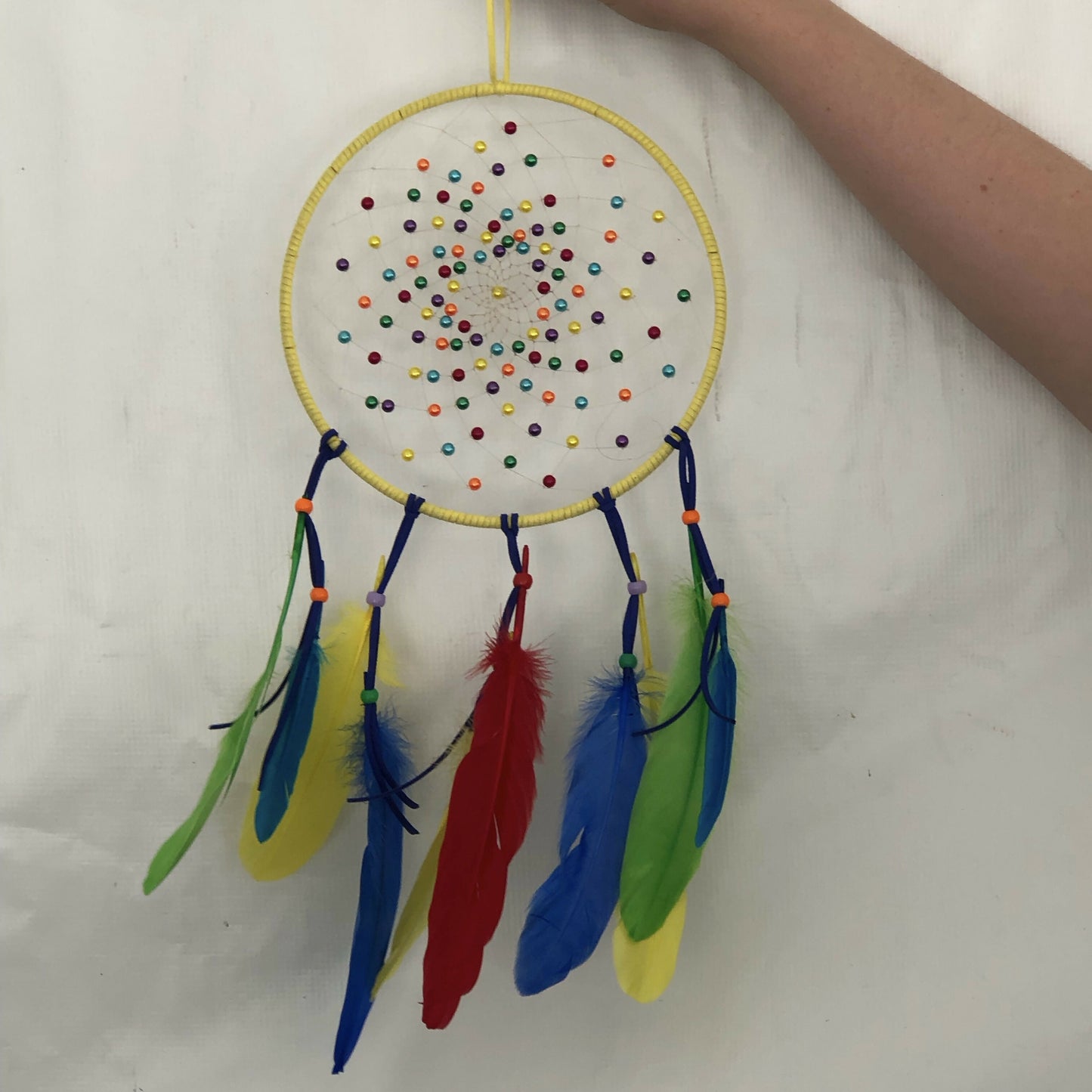 Yellow and Rainbow Dreamcatcher