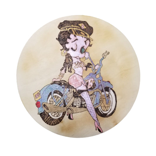Betty Boop wood burning