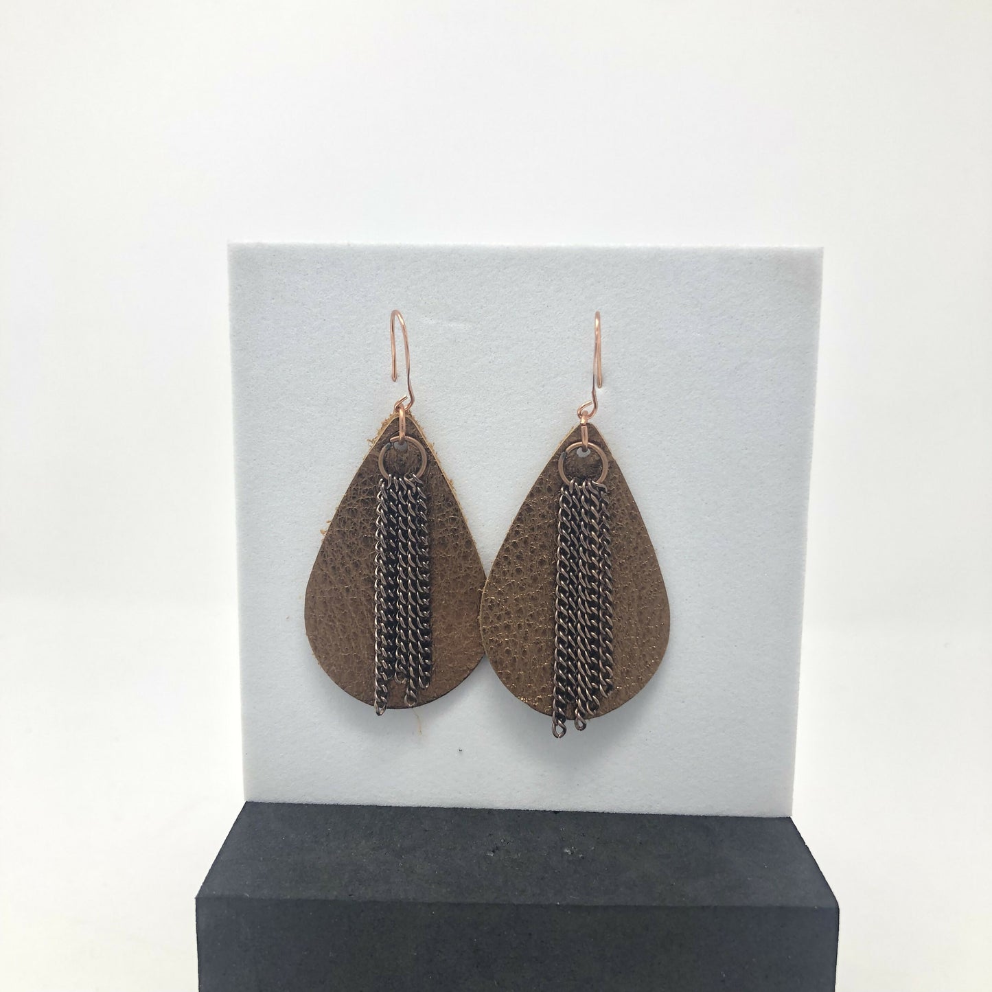 Leather with Chain Earrings