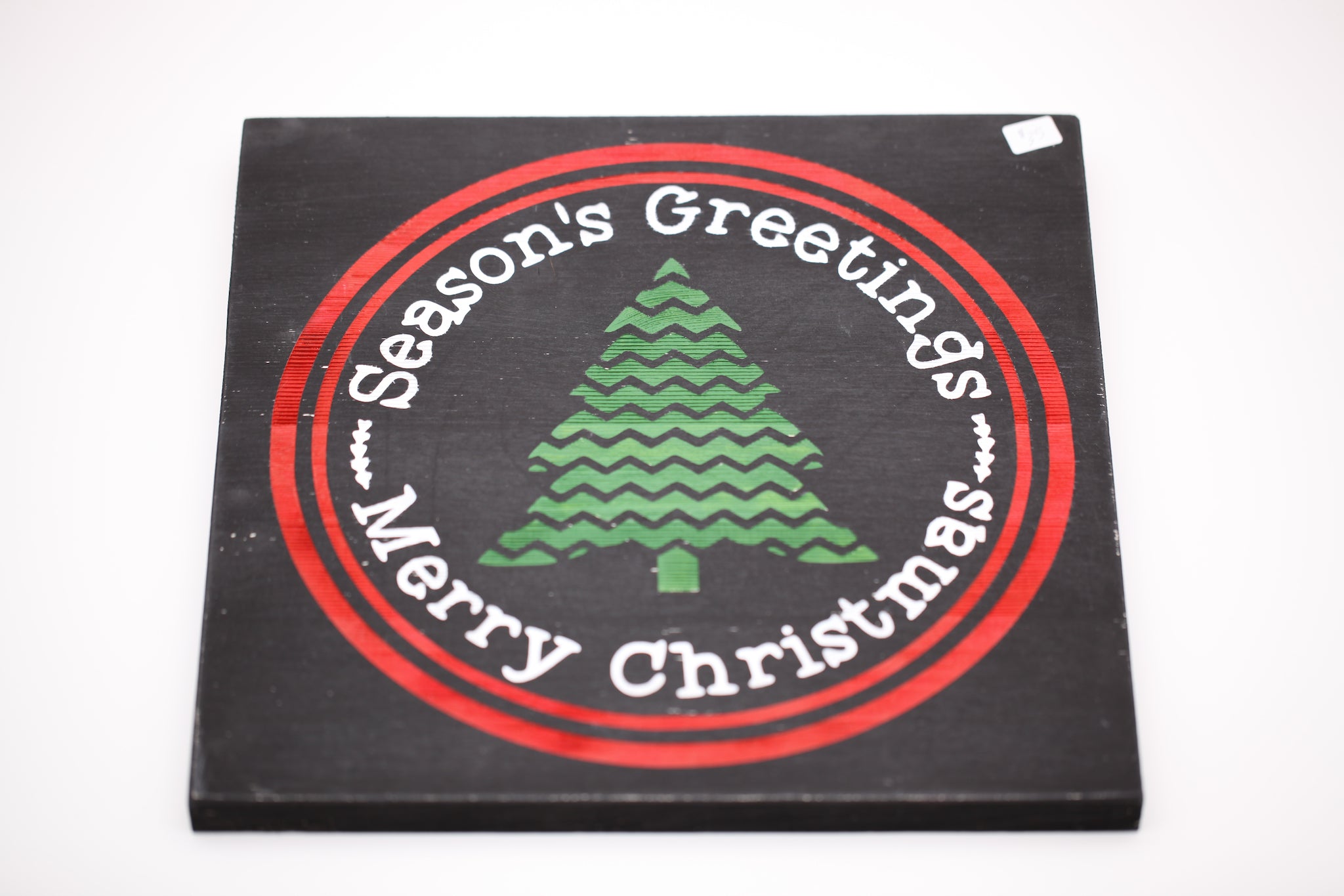 "Season's Greetings, Merry Christmas" Wood Sign