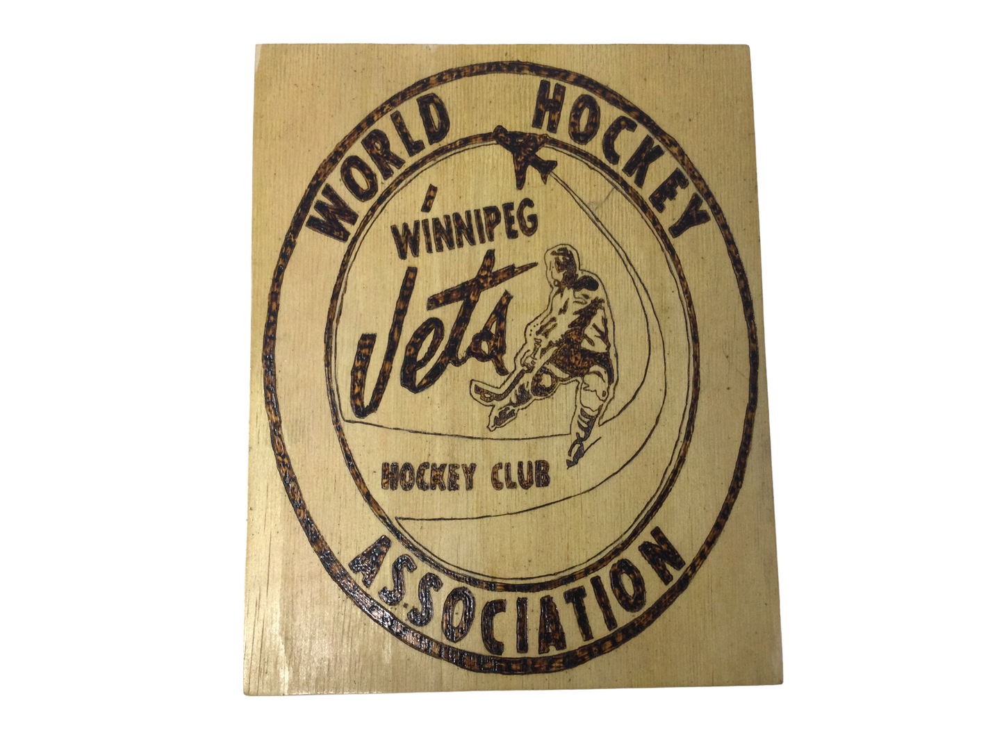 Wood burned plaque - JETS