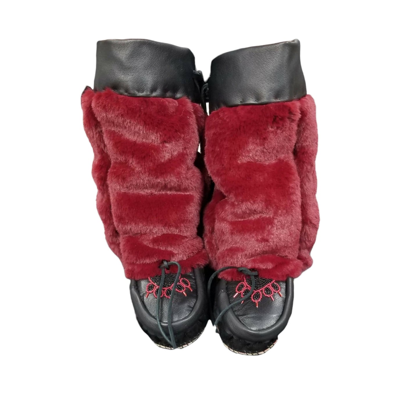 Red Bear Paw Beaded Mukluks
