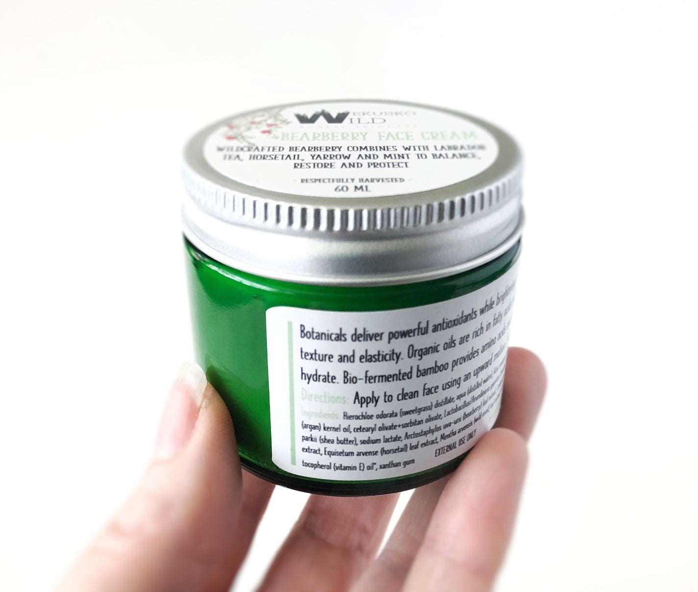 bearberry probiotic face cream - WEKUSKO WILD Boreal Skincare