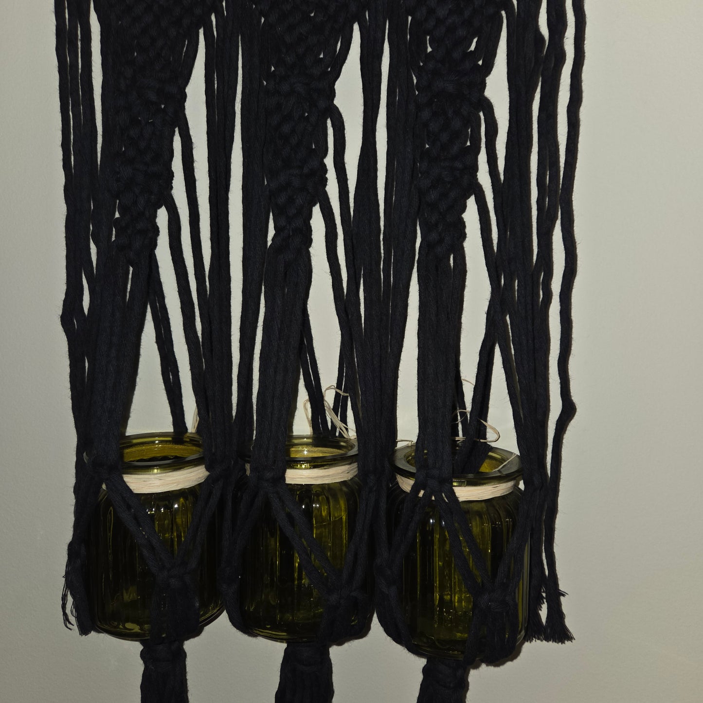 Black/Green pots Wall Display