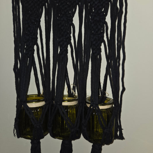 Black/Green pots Wall Display
