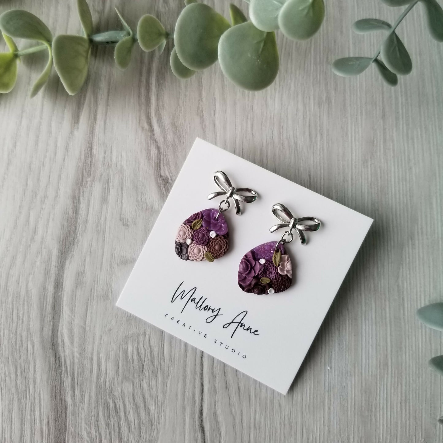 Floral Cluster Bow Studs