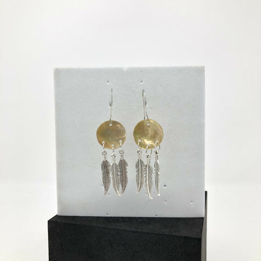 Seashell and Feather Earrings