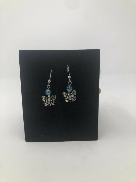 Butterfly and Bead Earrings