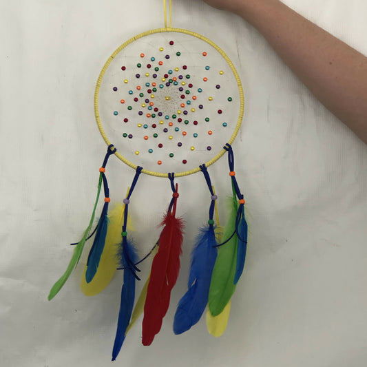 Yellow and Rainbow Dreamcatcher