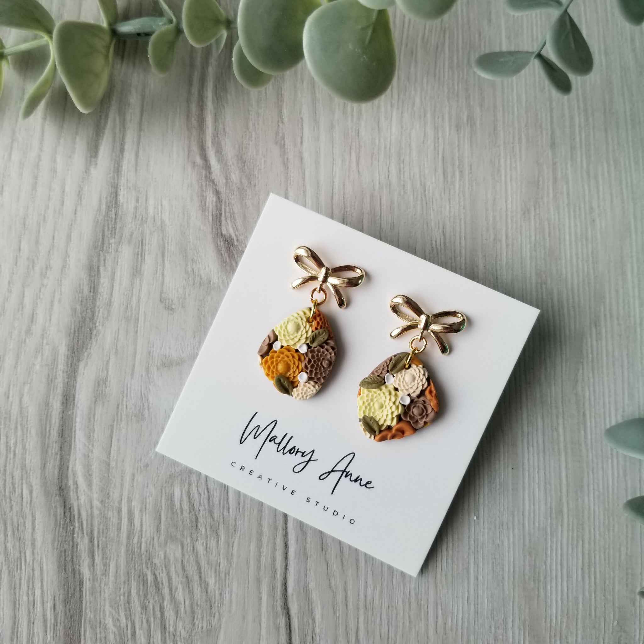 Floral Cluster Bow Studs