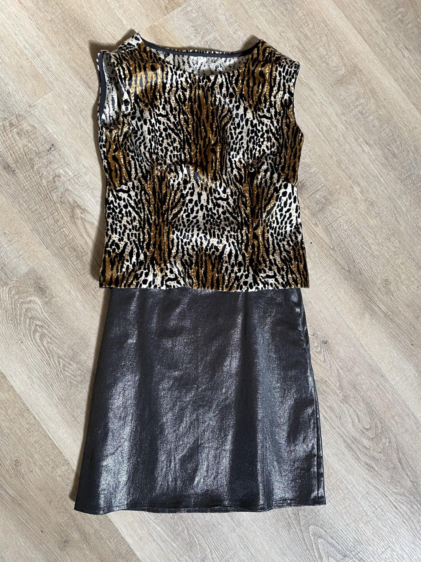 Designer - Faux leather skirt & top