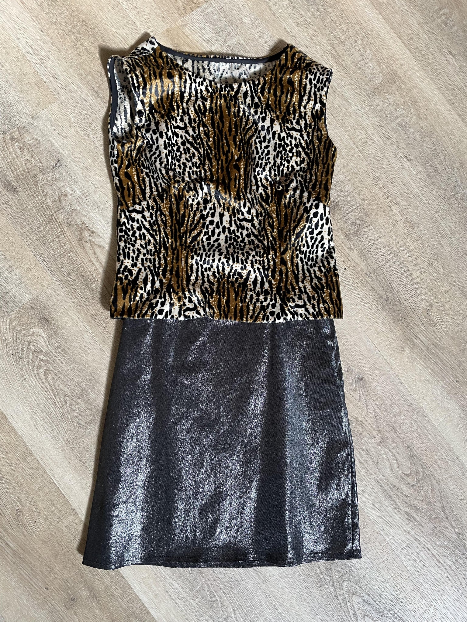 Designer - Faux leather skirt & top