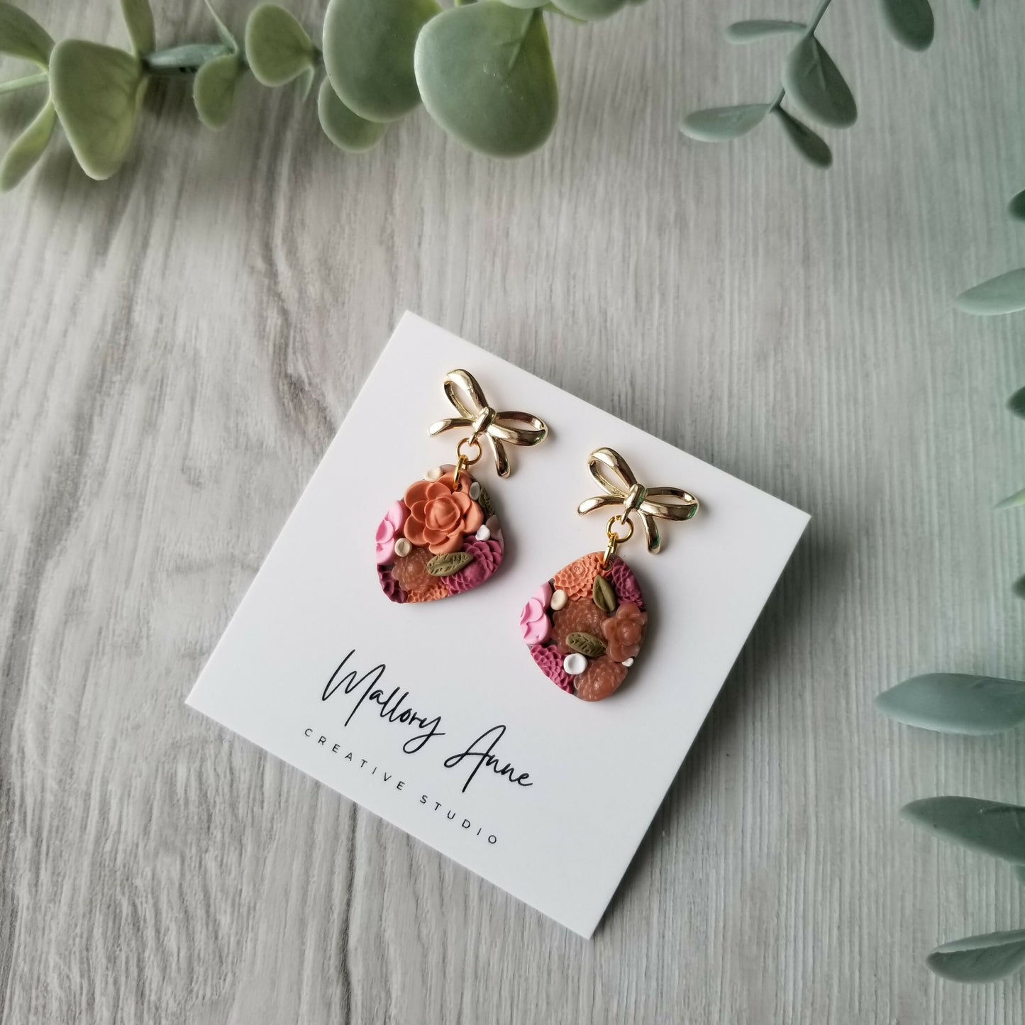 Floral Cluster Bow Studs