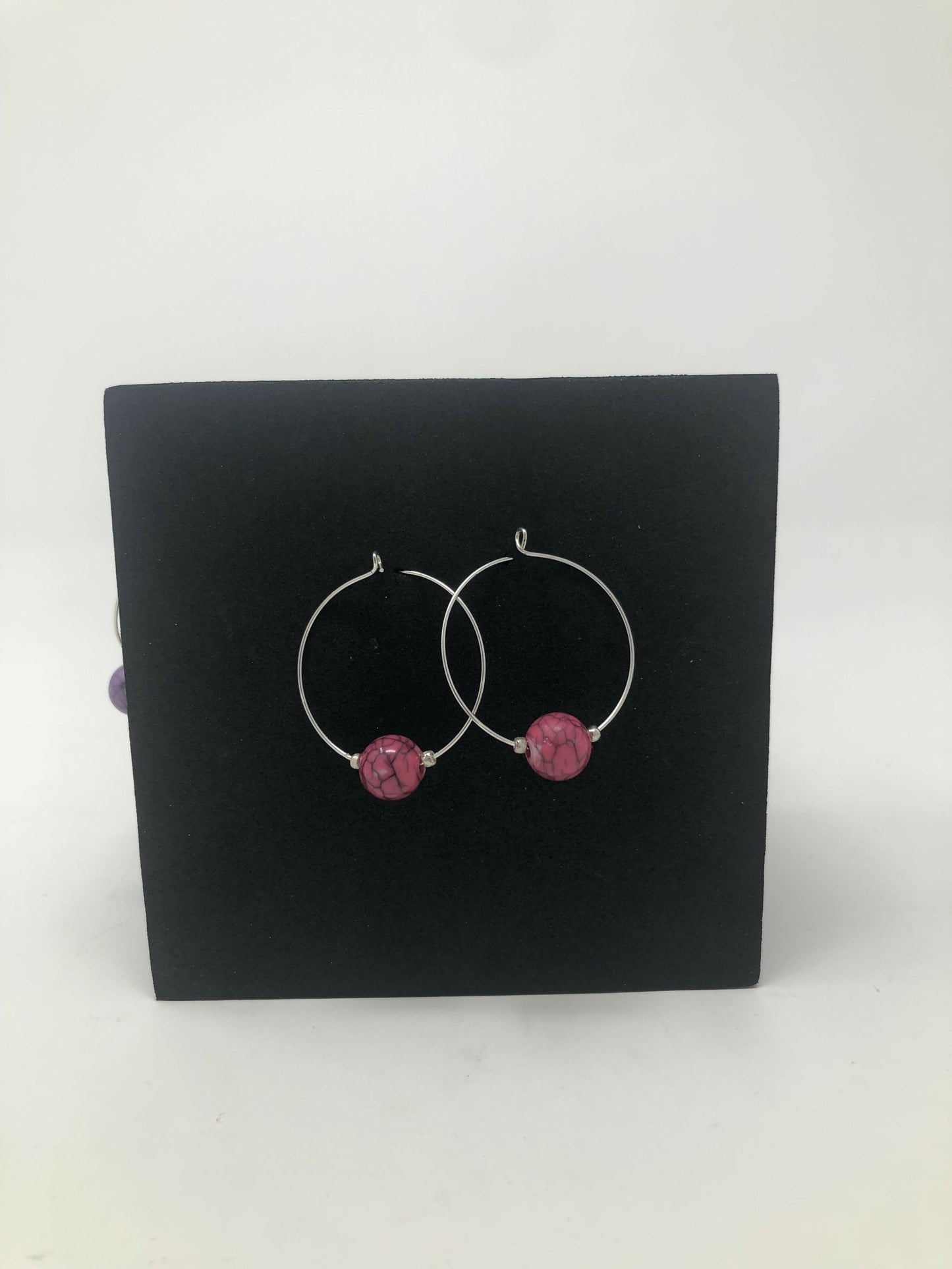 Hoop Single Bead Earrings