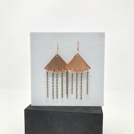 Copper Triangle Earrings