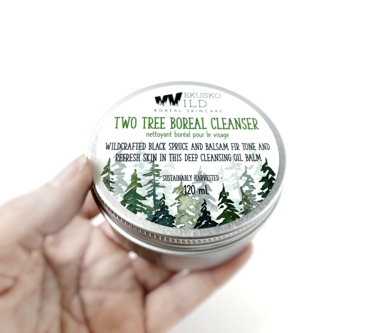 two tree-boreal-cleanser-balsam fir-black spruce-natural-organic-wekusko-wild-manitoba