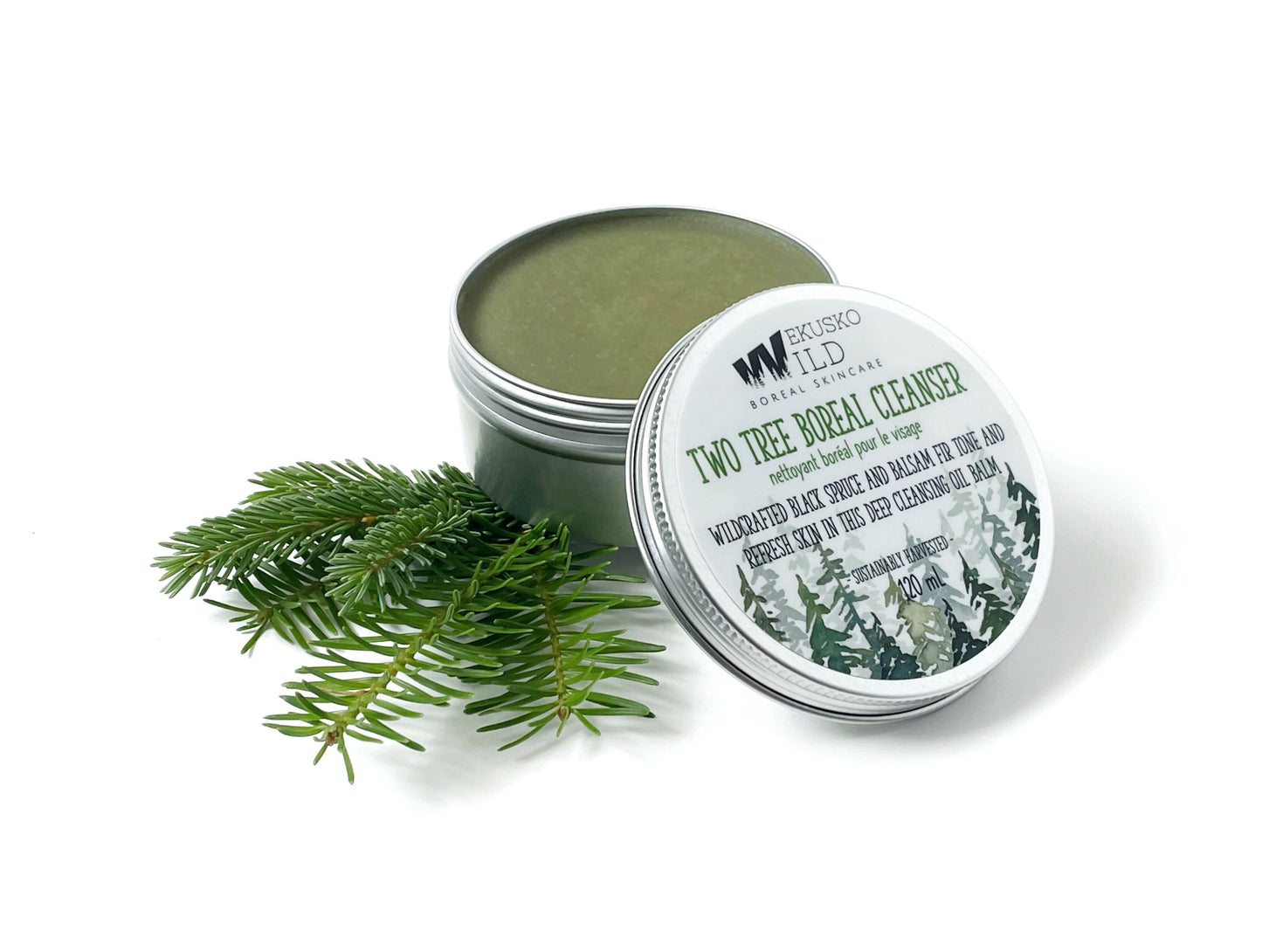 two tree-boreal-cleanser-balsam fir-black spruce-natural-organic-wekusko-wild-manitoba3