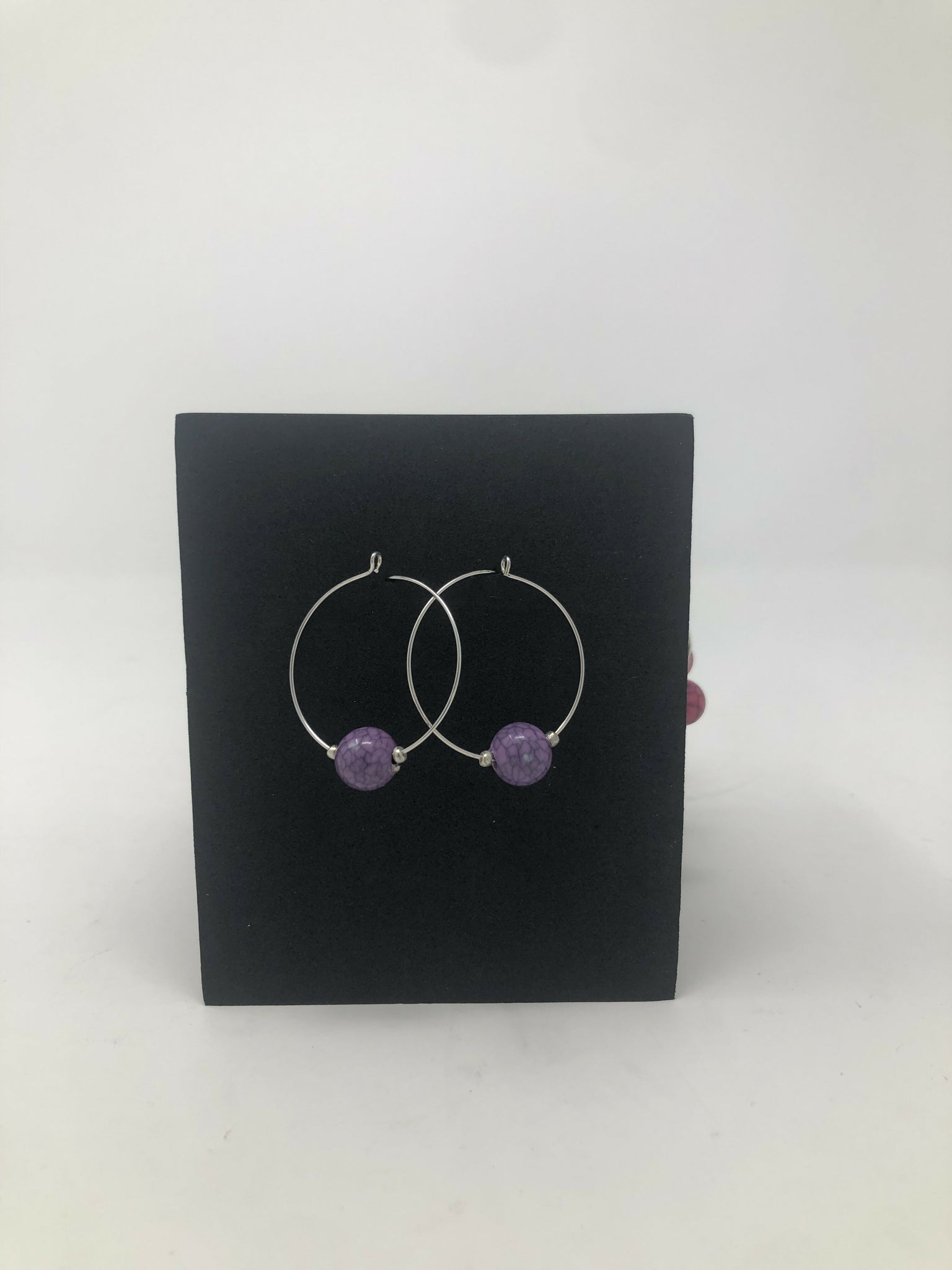 Hoop Single Bead Earrings