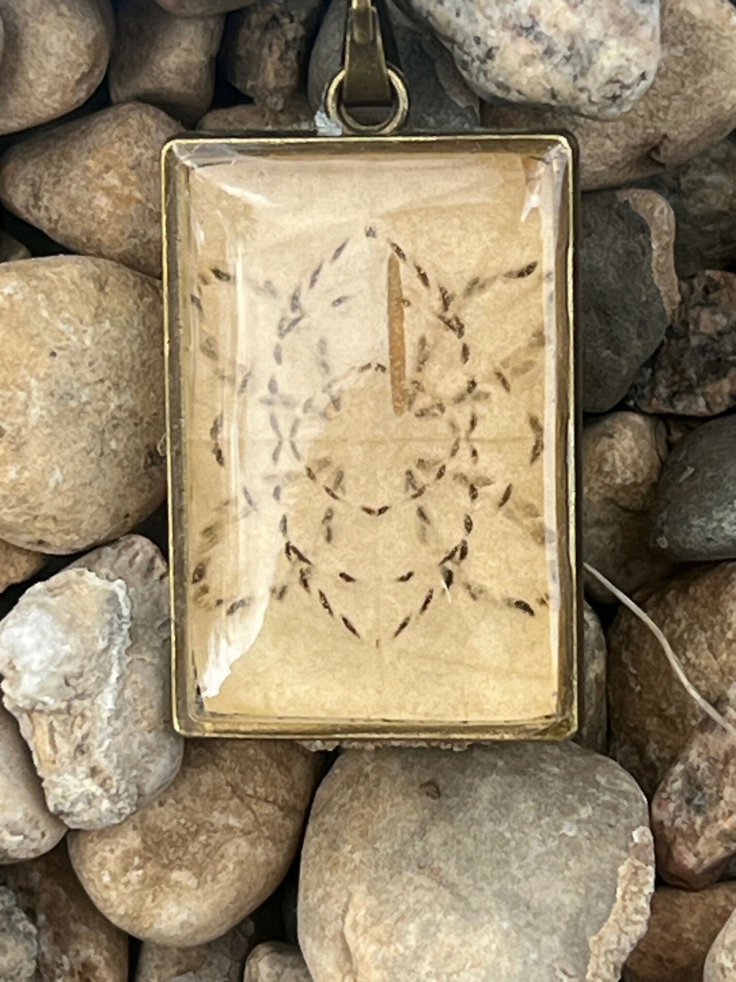 Rectangle Birchbark Biting Pendant