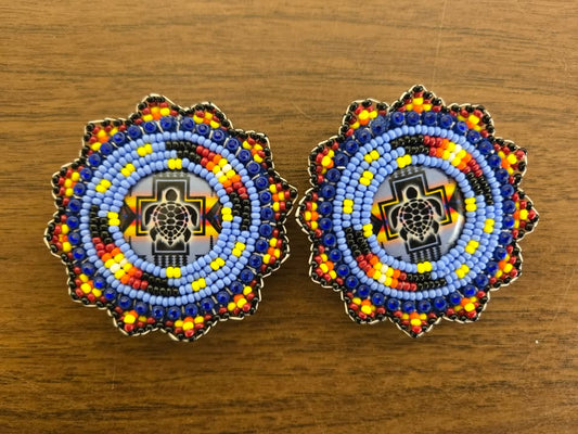 Beaded turtle earrings