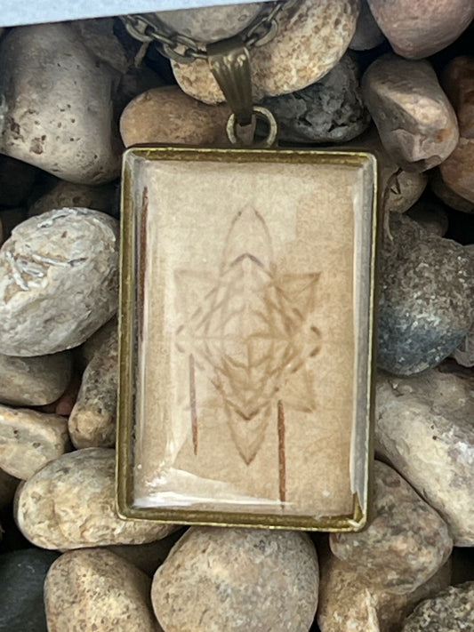 Rectangle Birchbark Biting Pendant