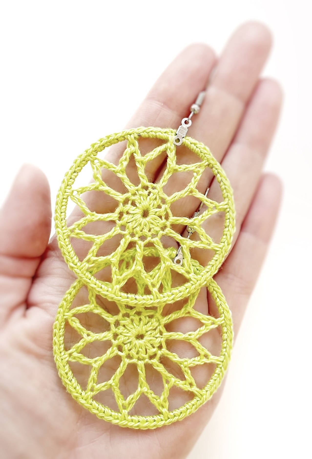 hand crochet hoop earrings