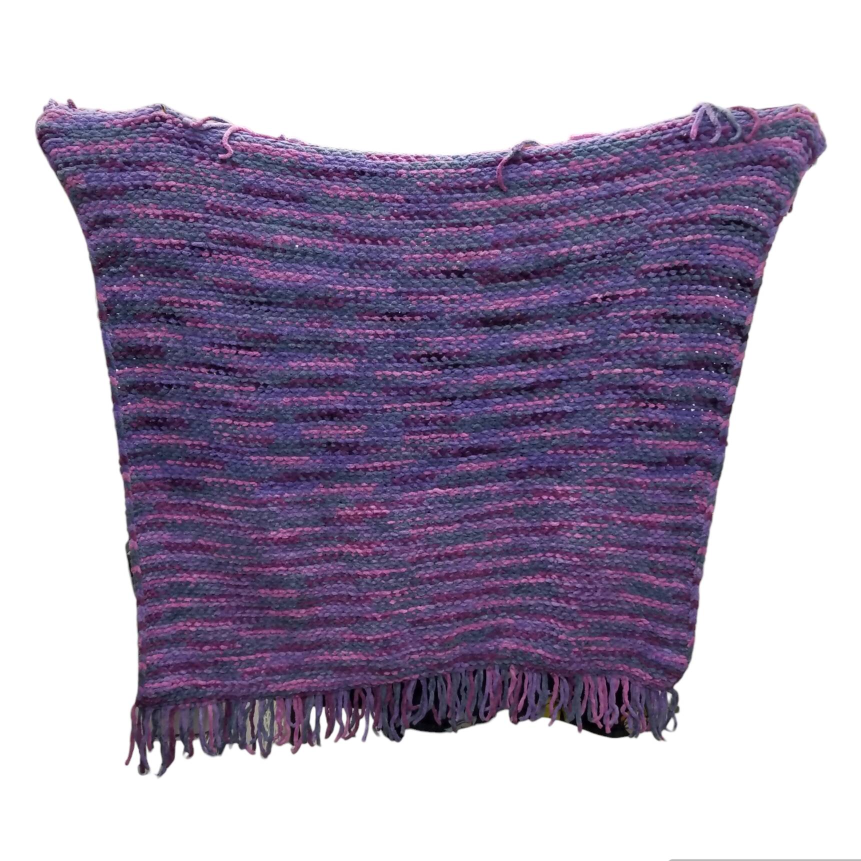 Purple fringe baby blanket