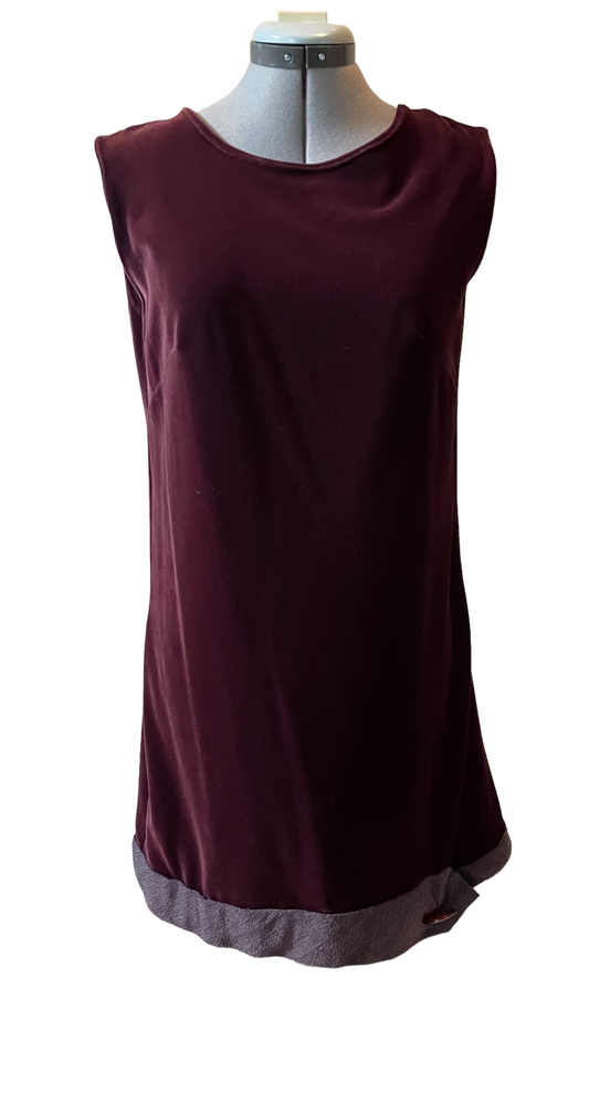 Burgundy with Tie Hemline Designer Dress