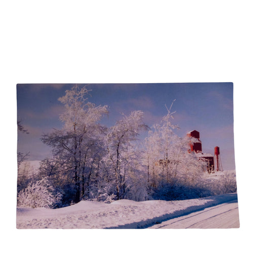 South main headframe Winter Flin Flon postcard