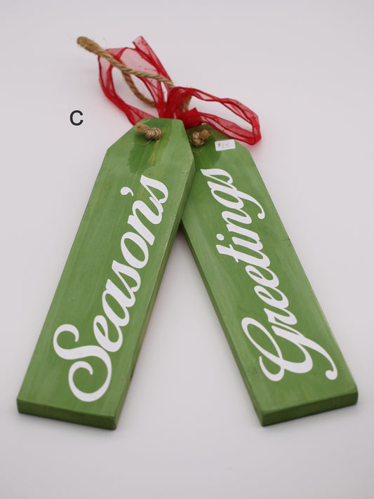 "Season's Greetings" Wood Sign