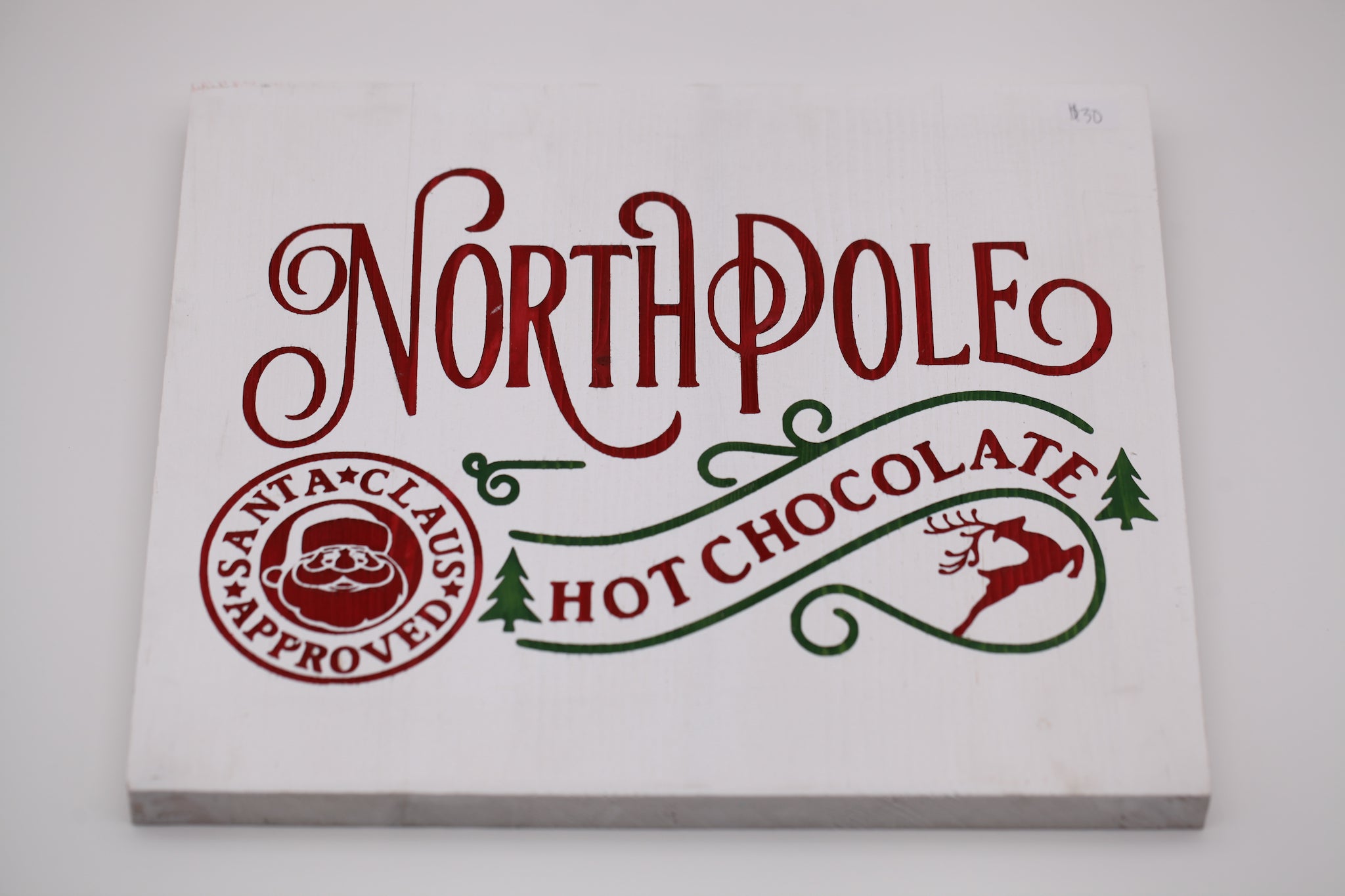 "North Pole Hot Chocolate" Wood Sign