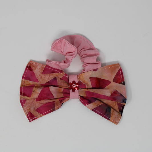 Pink Triangle bow scrunchie