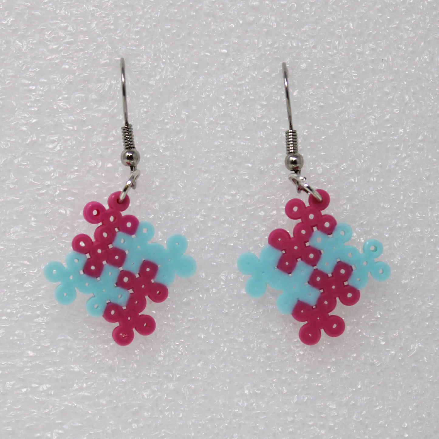 Clover pattern perler bead earings