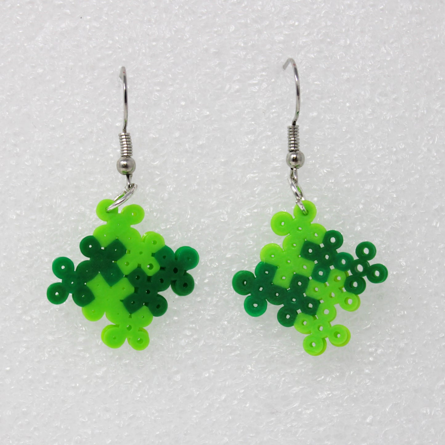 Clover pattern perler bead earings