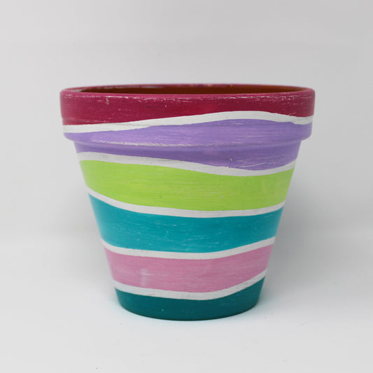 Striped flower pot