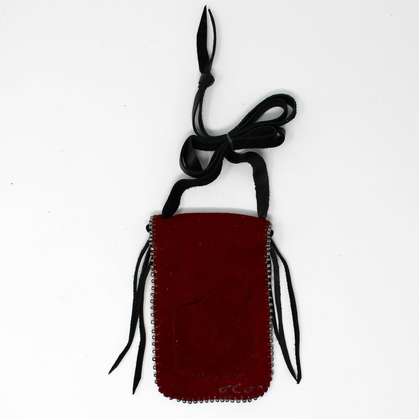 Red beaded pouch