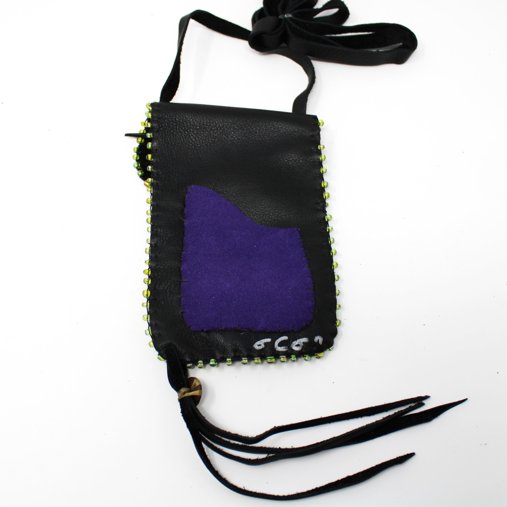 Black beaded pouch