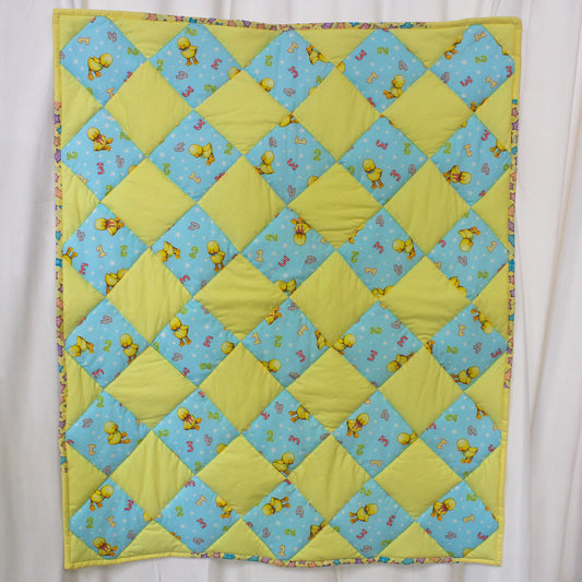 Yellow and blue ducky quilt