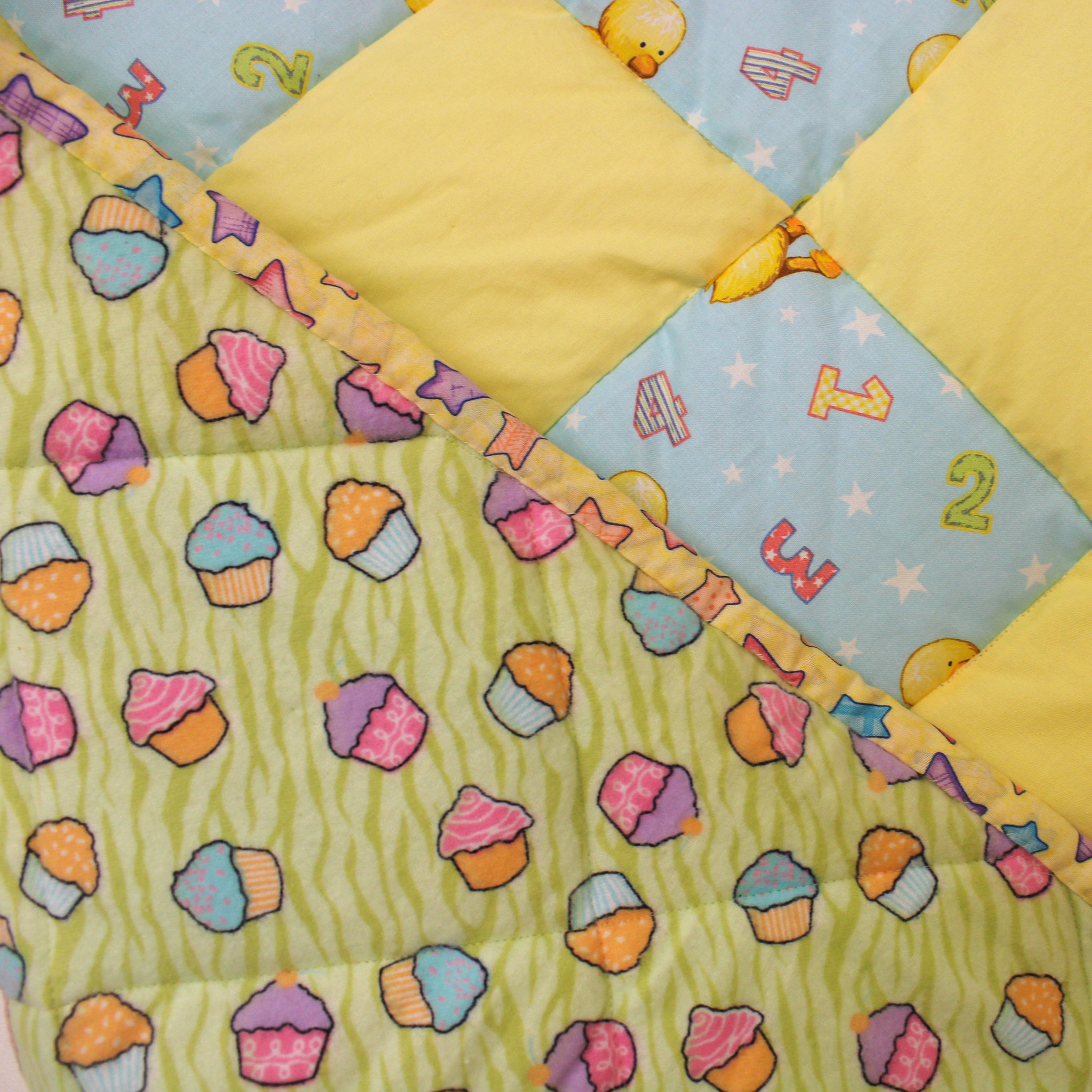 Yellow and blue ducky quilt