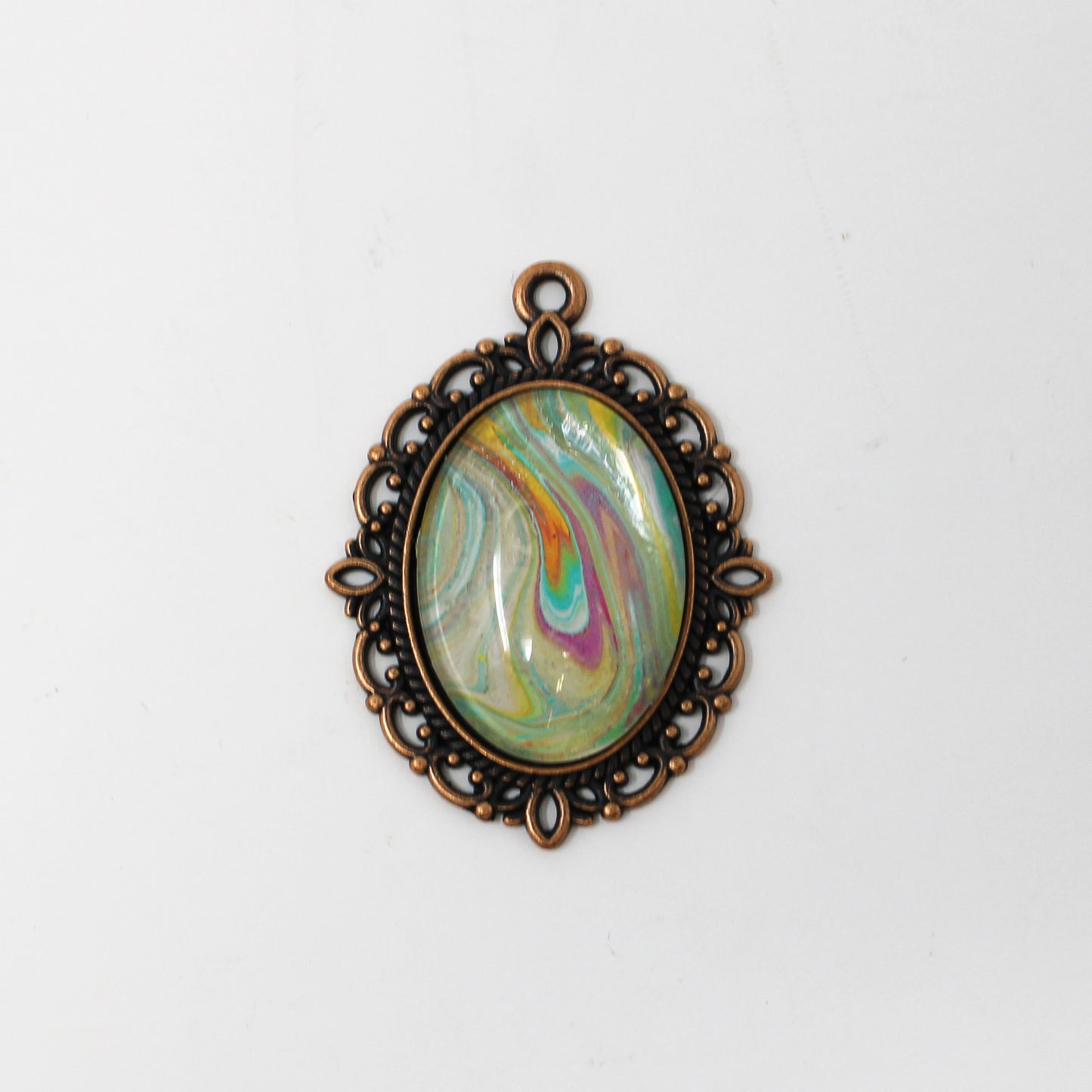 Victorian copper oval pendant