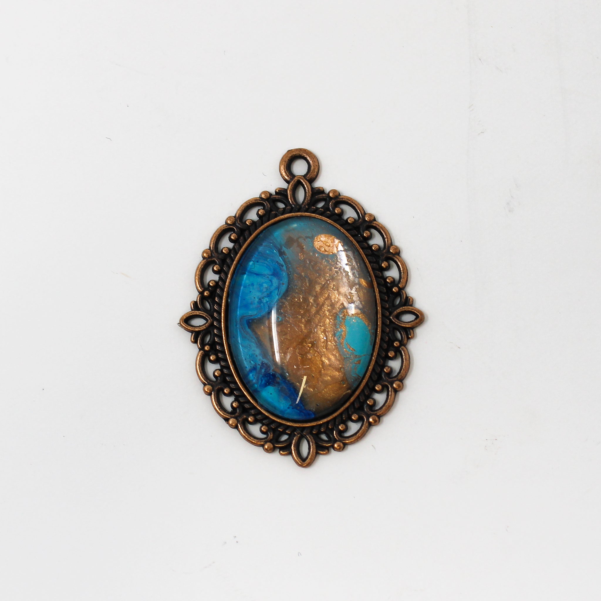 Victorian copper oval pendant