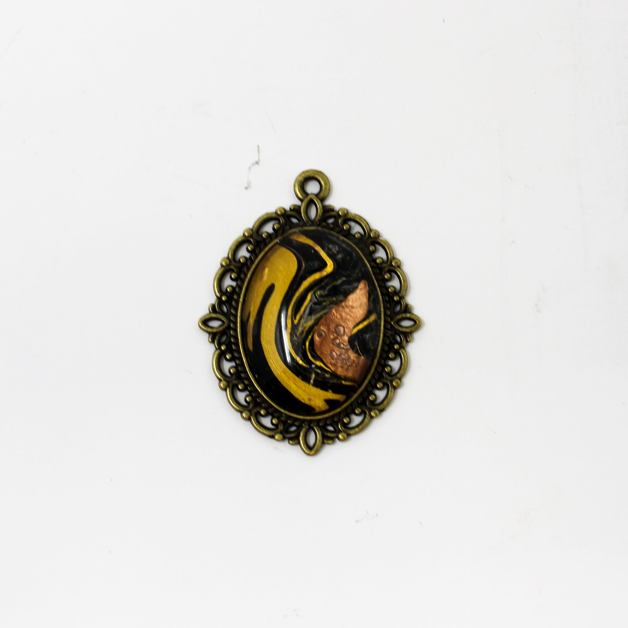 Victorian Brass oval pendant