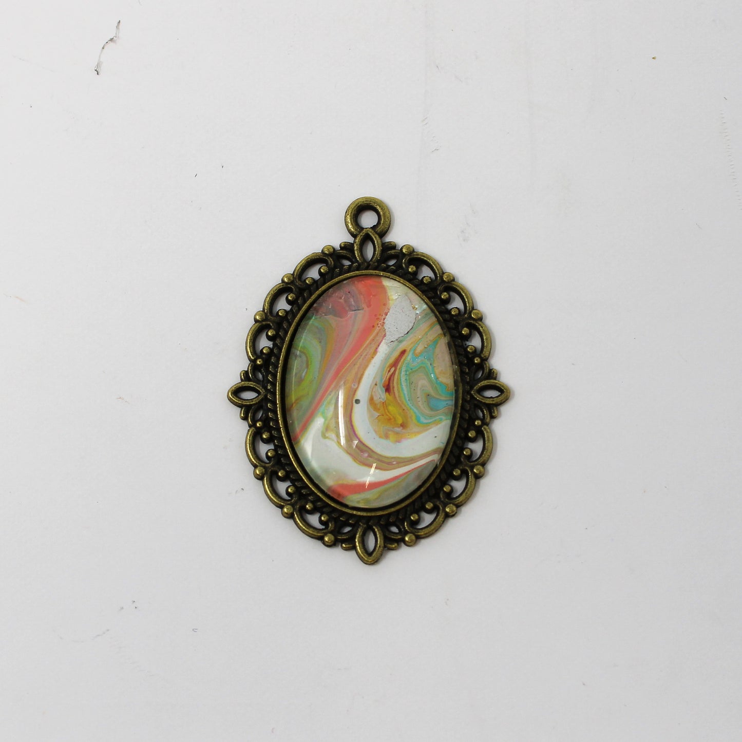 Victorian Brass oval pendant