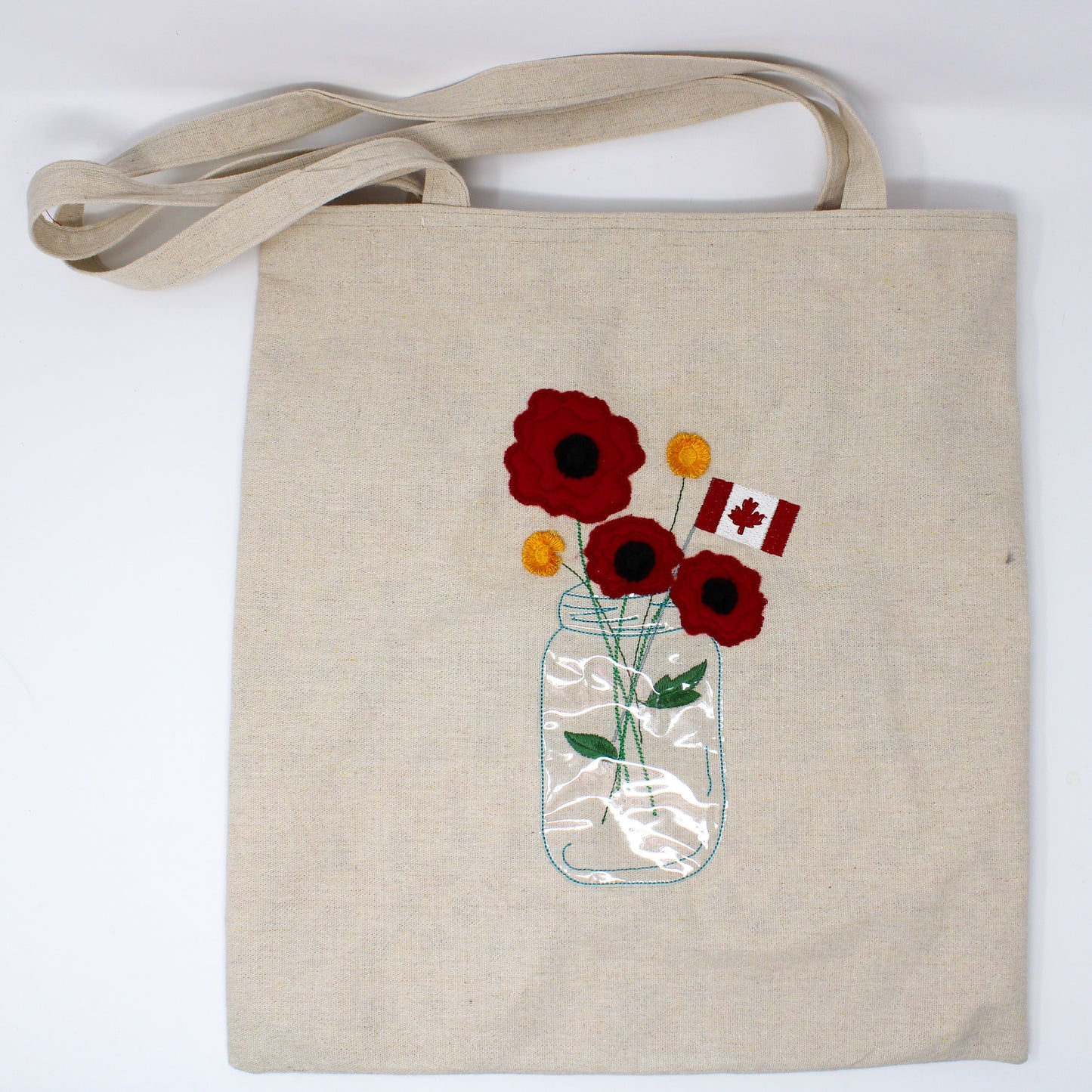 Canada poppy in a jar reusable bag