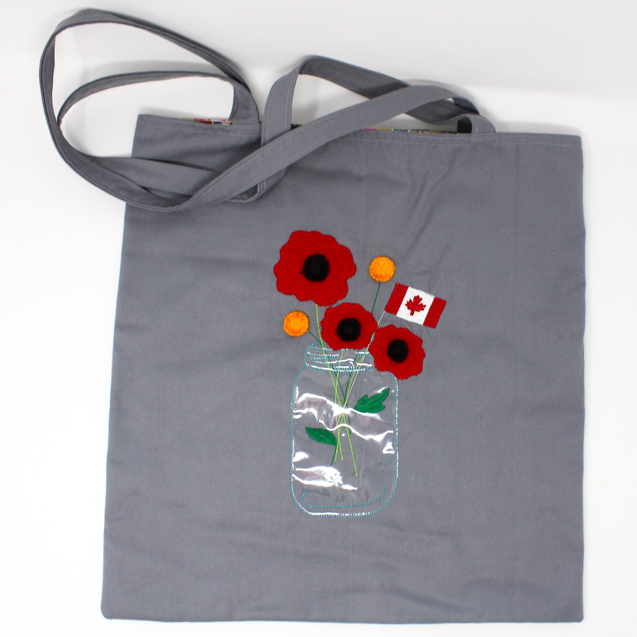 Canada poppy in a jar reusable bag