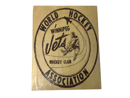 Wood burned plaque - JETS