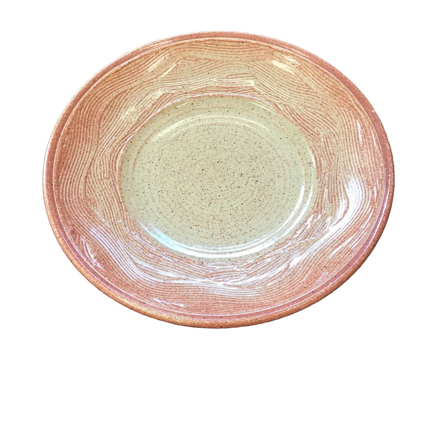 Pottery Plate with coral swirls