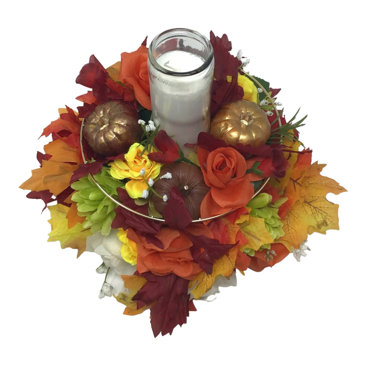 Flower Pumpkin Candle Arrangement