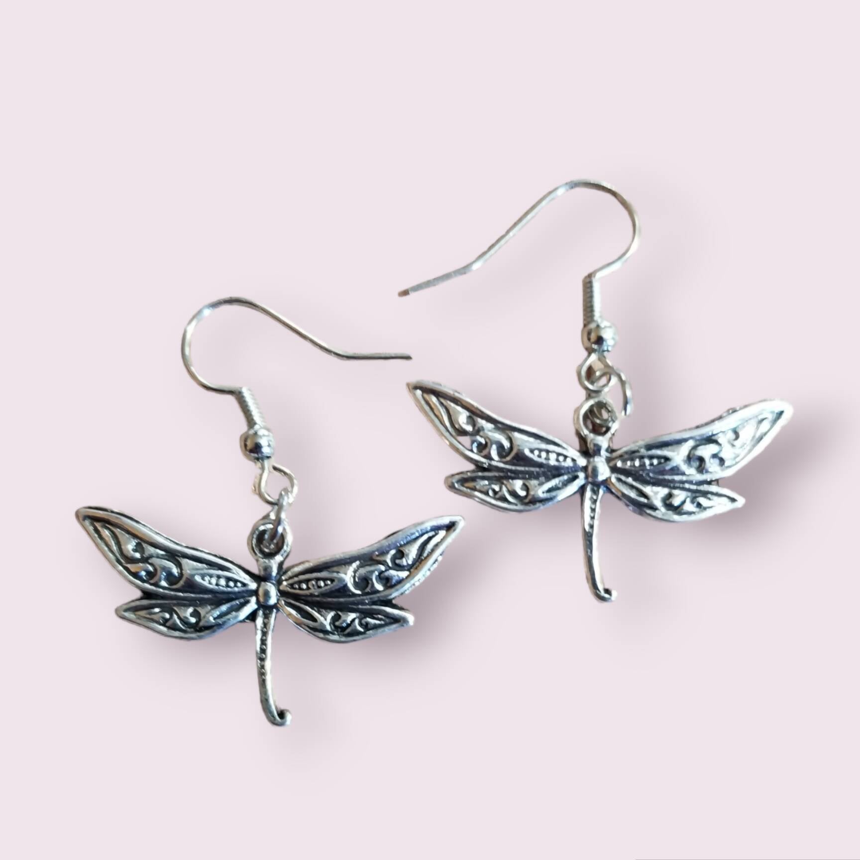 Dragonfly Silver Earrings