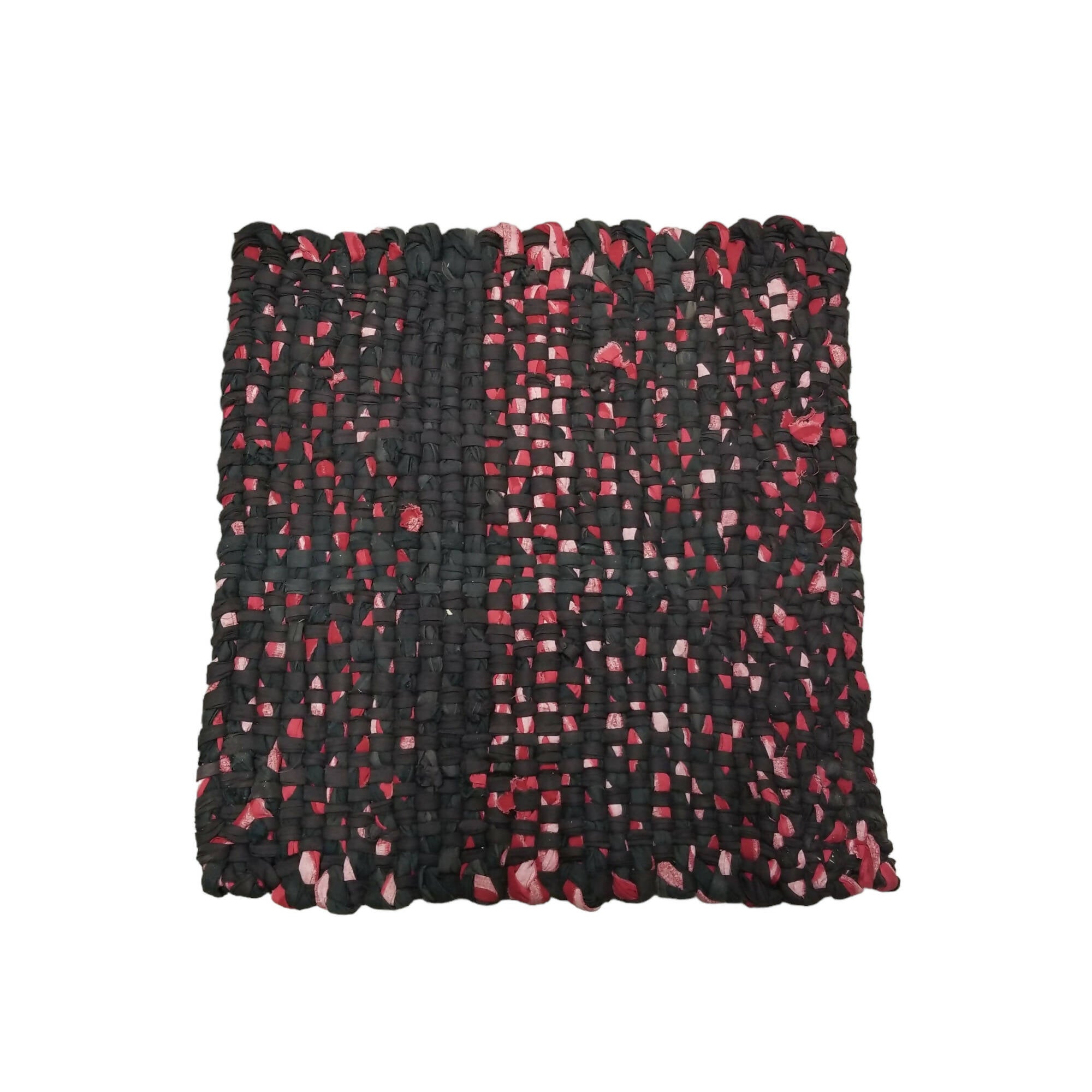 Red and Black Braided rug